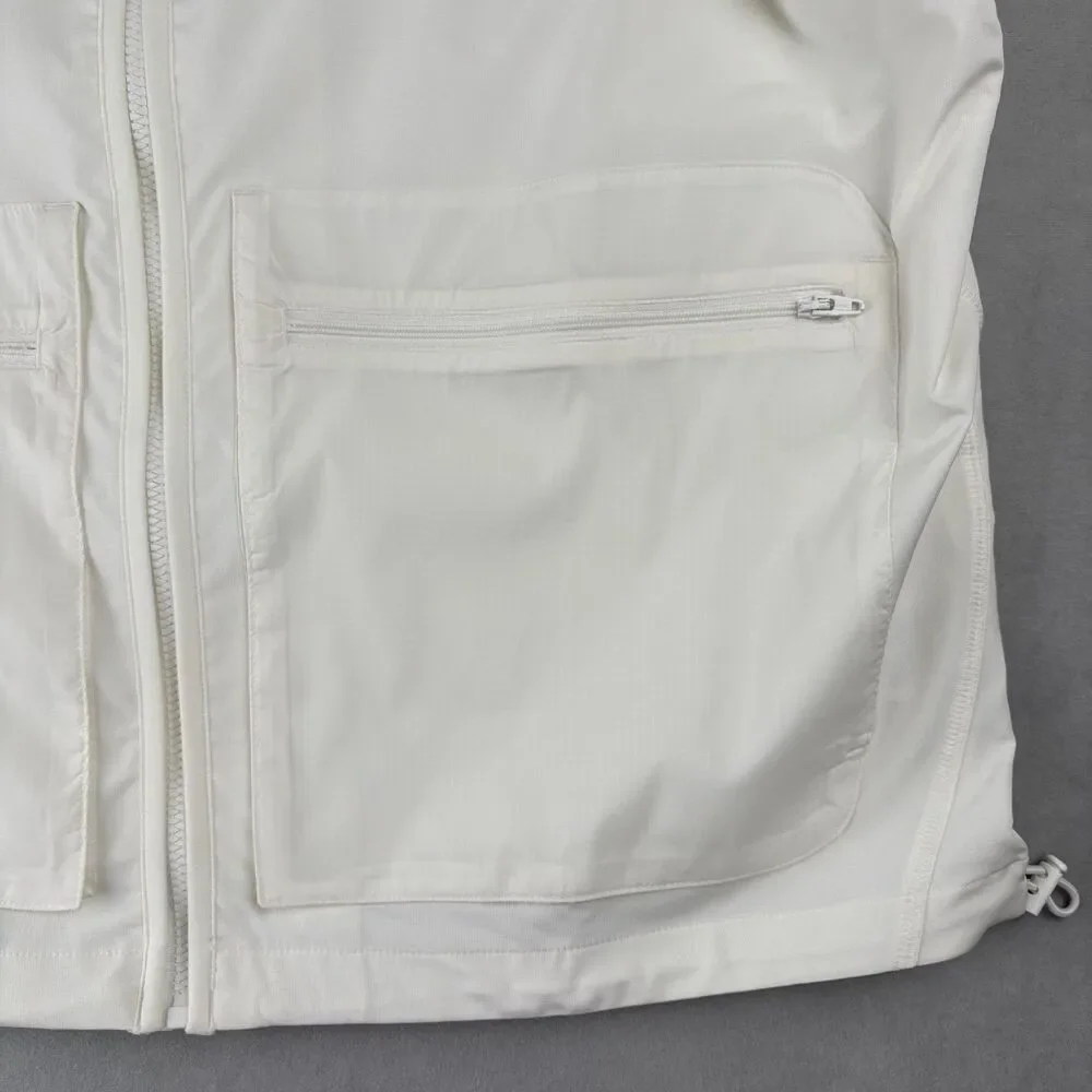 Adidas Woven Vest Men L Sportswear Full Zip Utility Mesh Camp Pockets JN8700 NWT
